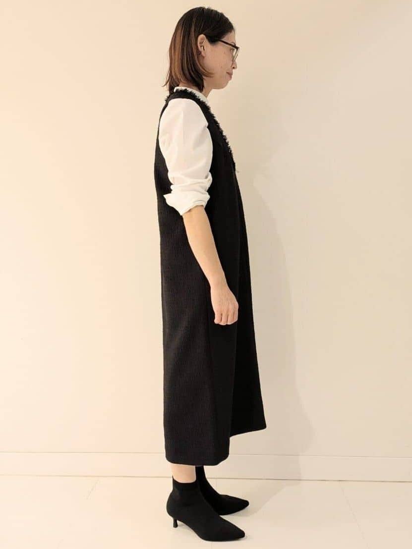 yukariさんの「UNTITLED｜【重ね着レイヤード/スーツブラウス】ファインブロードハイネックシャツ」を使ったコーディネート