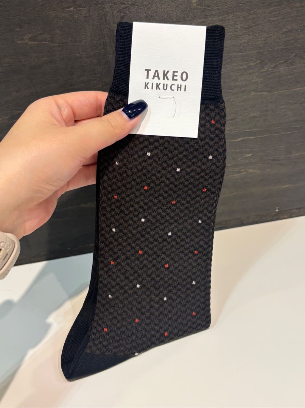 ヒナさんの「TAKEO KIKUCHI｜番千鳥ドットドレスソックス」を使ったコーディネート