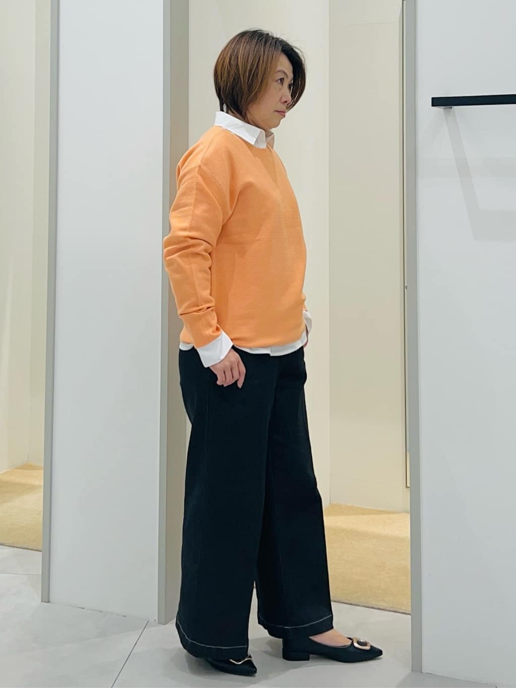Naruさんの「THE SHOP TK｜【S-XLサイズ/選べる6色】どこから見ても美しい ガーターニット/洗濯機OK」を使ったコーディネート
