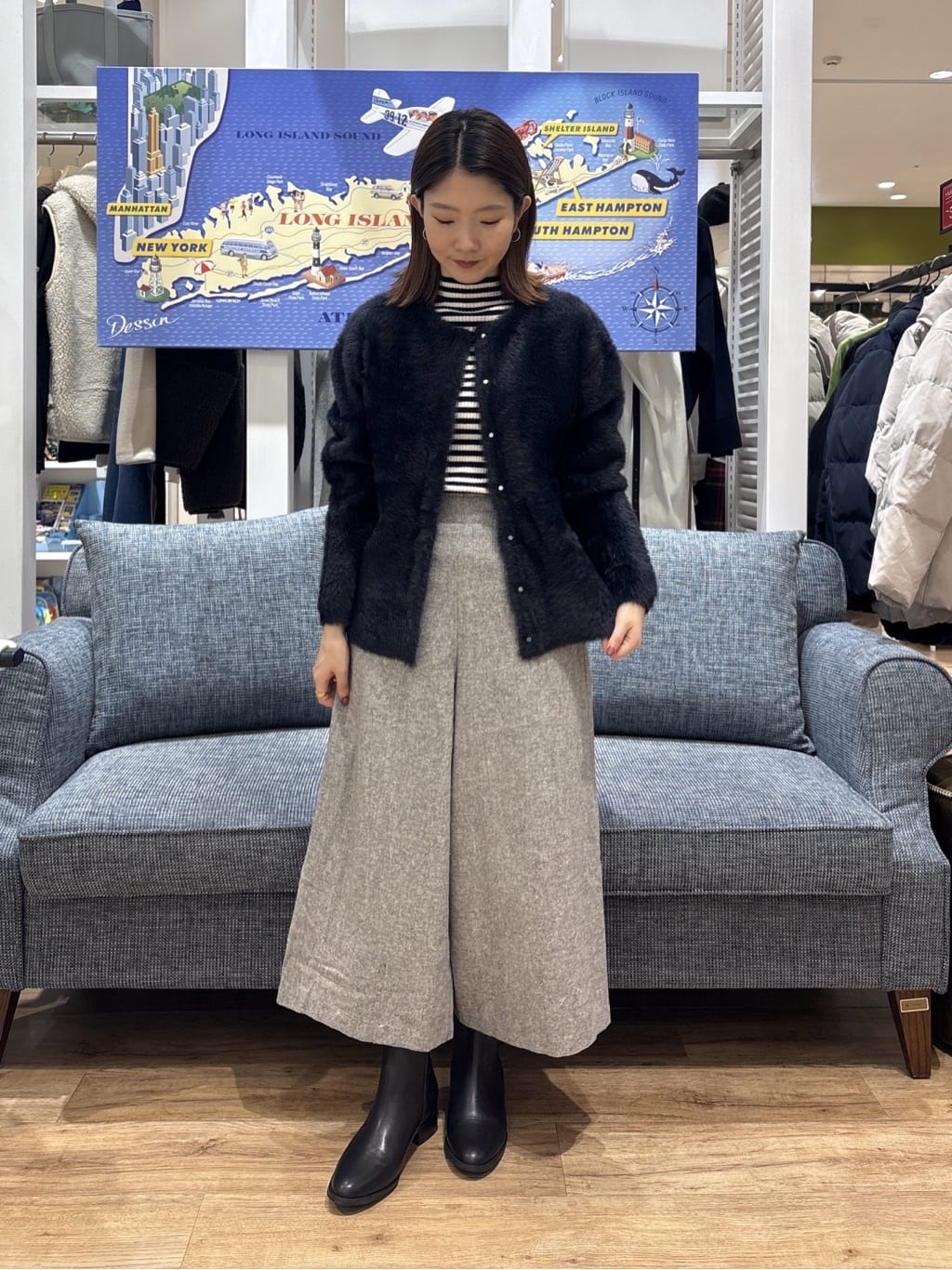 risaさんの「Dessin｜【洗える】リブタートルネックニット」を使ったコーディネート