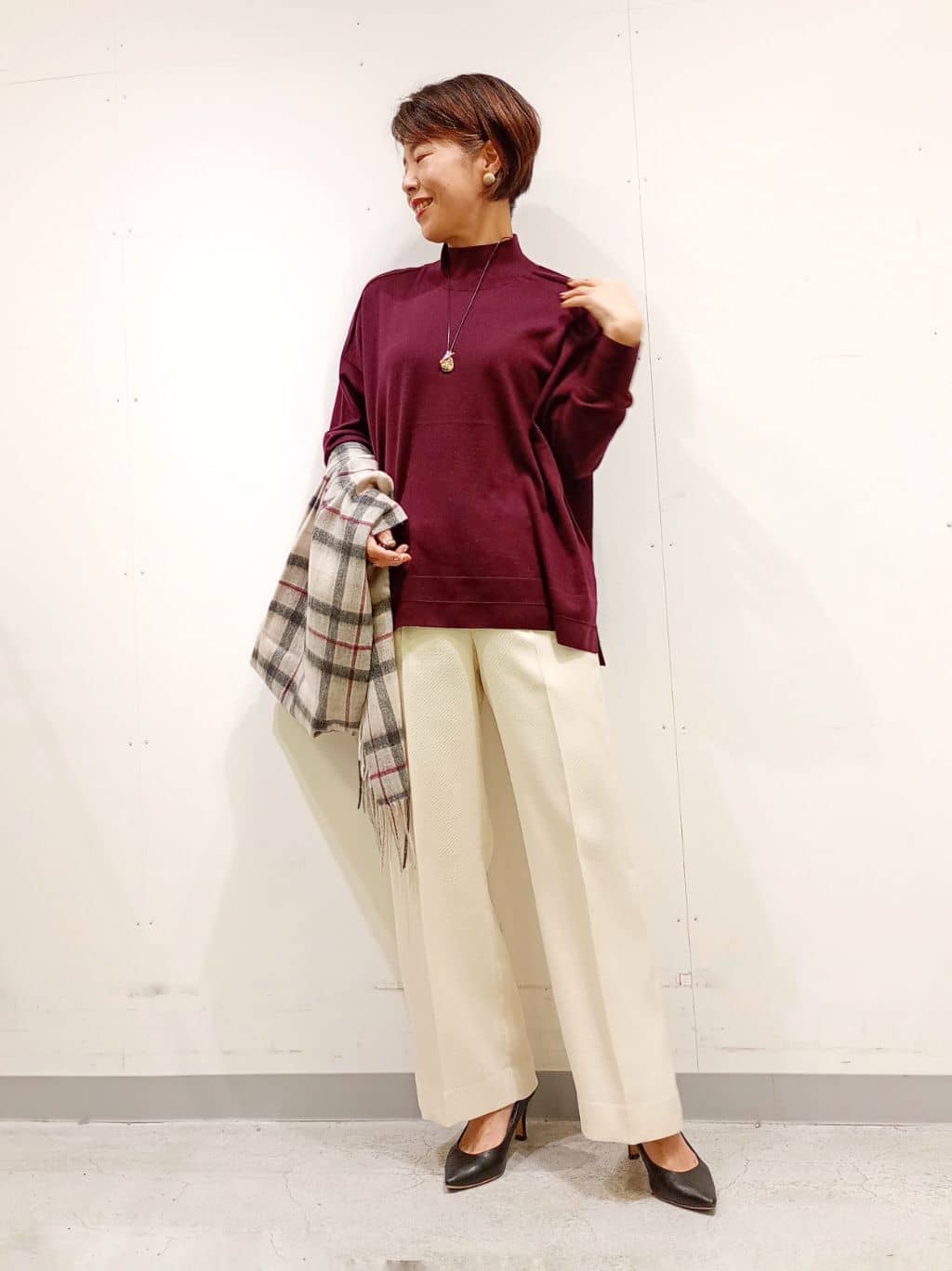 Kさんの「INDIVI｜【超軽量／蓄熱】ライトパフチェスターコート」を使ったコーディネート