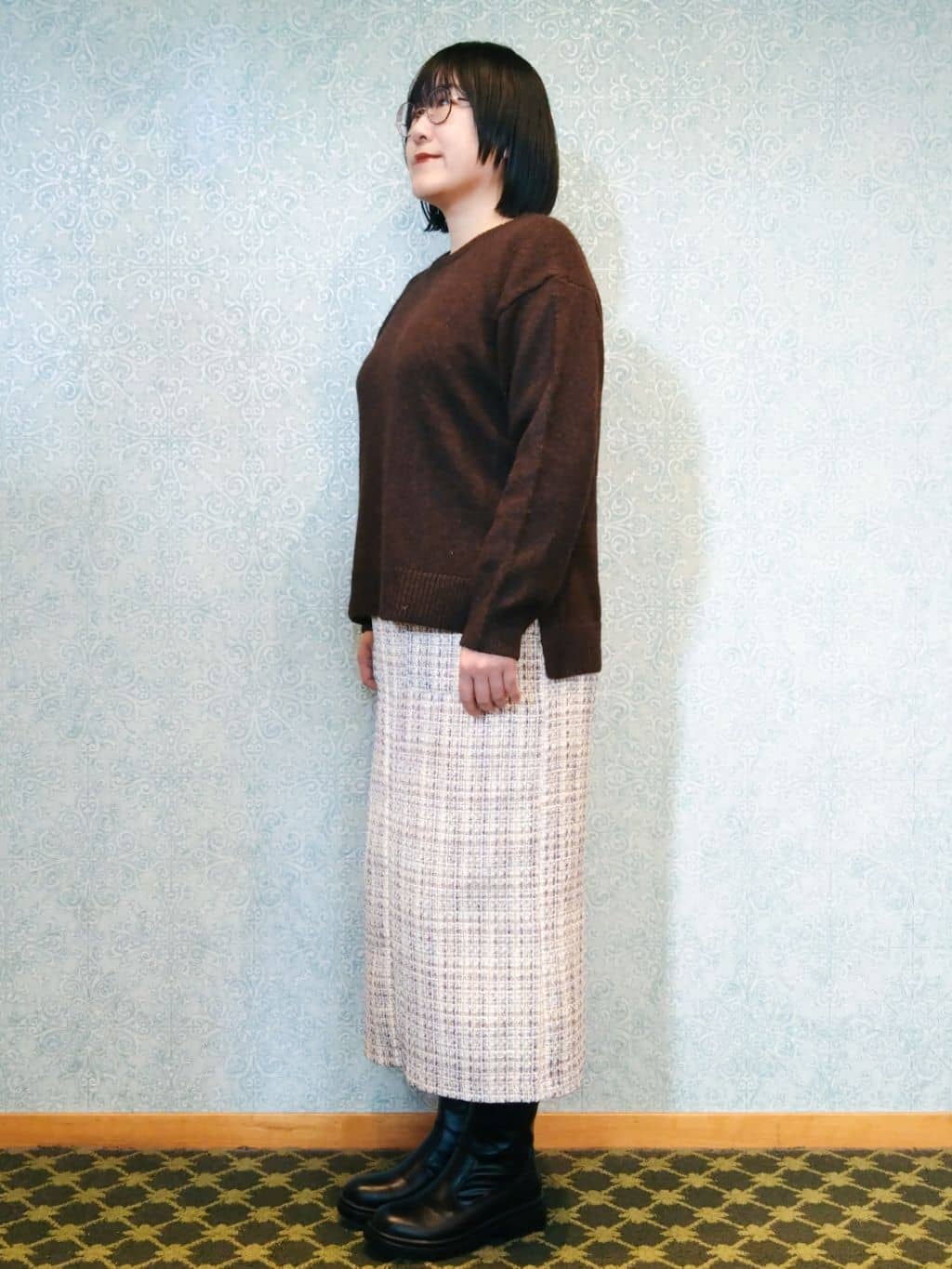 みいさんの「index｜リラクシークルーネックニット【洗濯機OK】」を使ったコーディネート