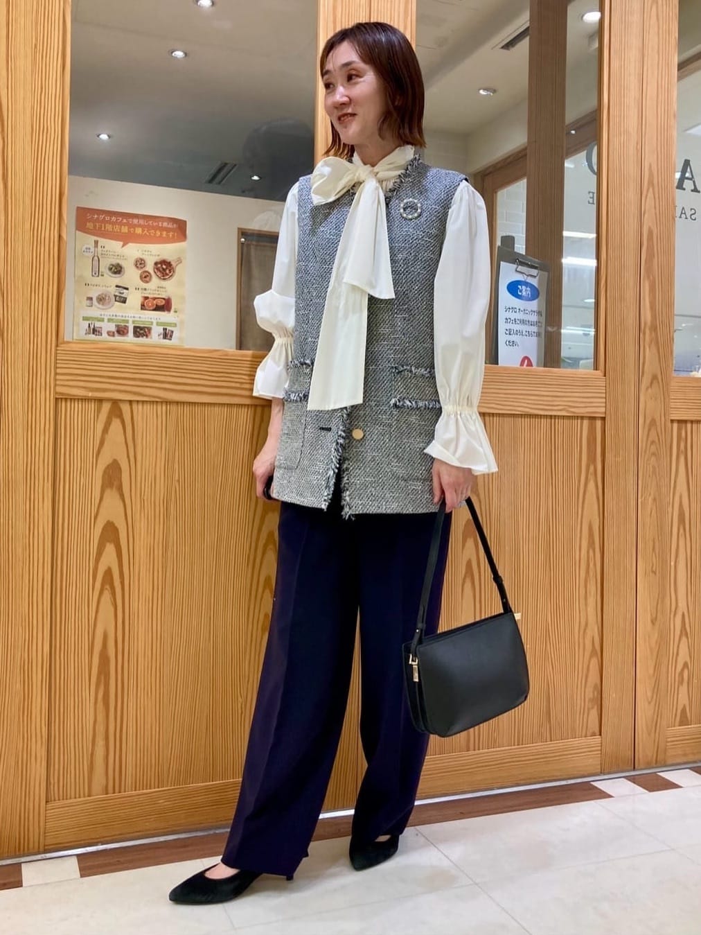ゆうさんの「UNTITLED｜【オンオフ使える】スラブツイード ジレ」を使ったコーディネート
