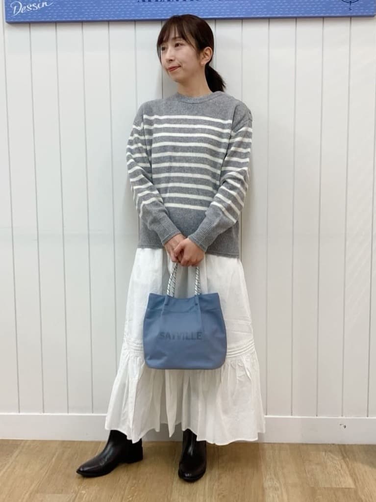 yoshiさんの「Dessin｜【ウエストゴム/洗える】コットンフレアスカート」を使ったコーディネート
