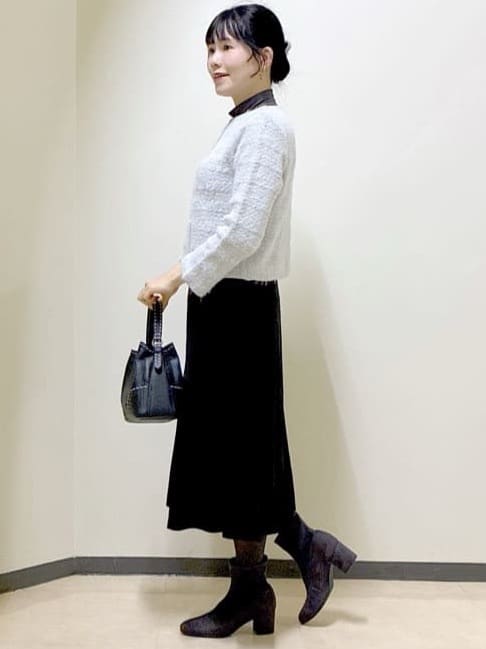  beni_gingerさんの「Reflect｜【お食事会やお出かけに◎】ふんわりジャカード編みカーディガン」を使ったコーディネート