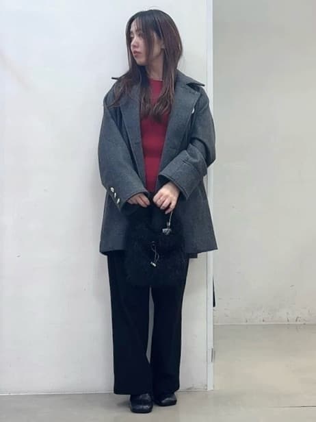 tokiさんの「THE SHOP TK｜クラシカルな装い ウールライクスタンドカラーコート」を使ったコーディネート