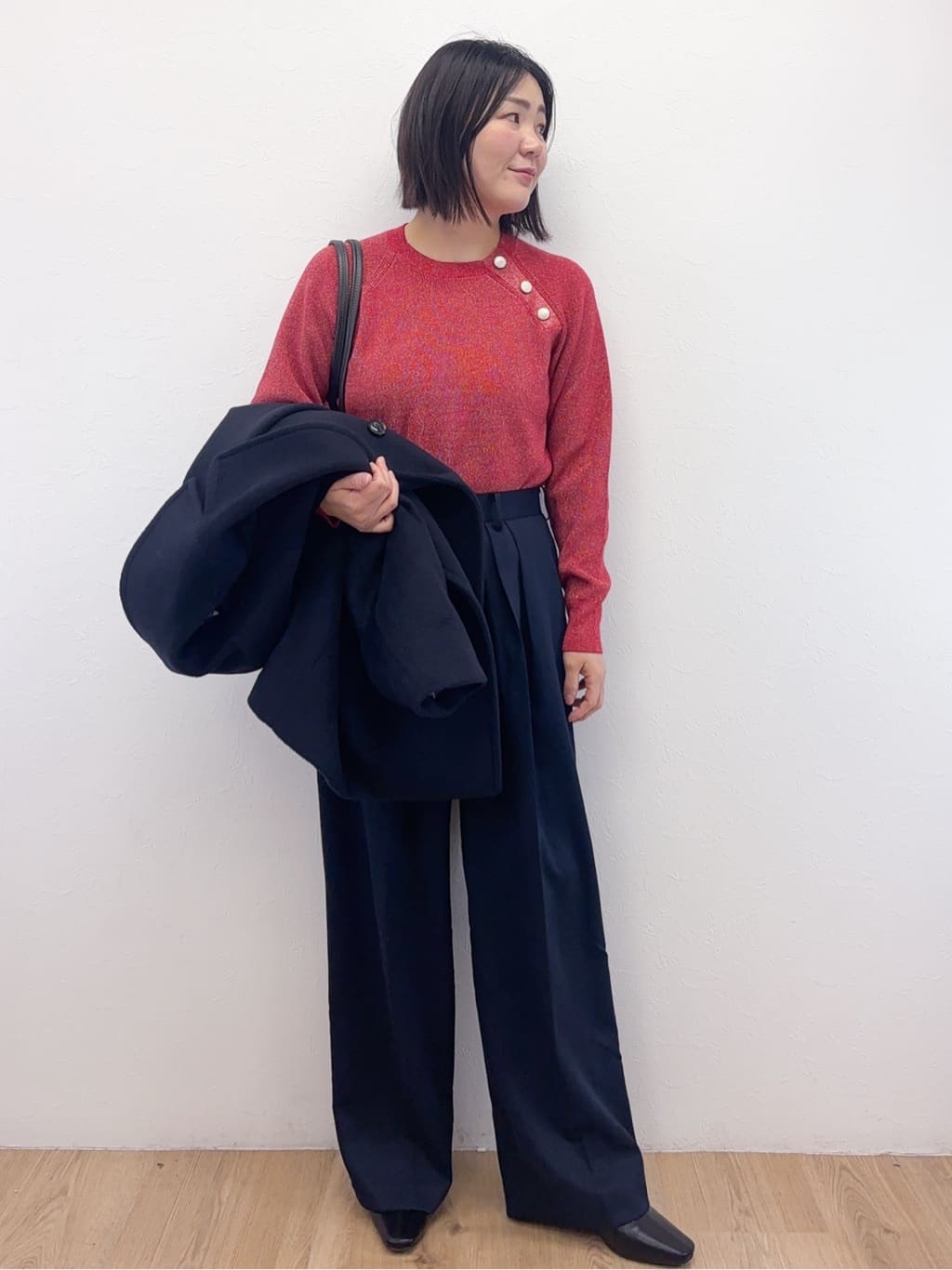 Takeさんの「OPAQUE.CLIP｜カシミヤブレンドウールミドルピーコート」を使ったコーディネート