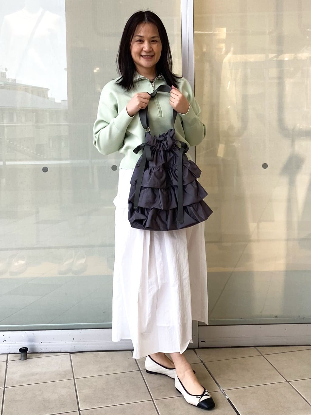 Jeanさんの「OPAQUE.CLIP｜ハーフZIP刺繍ロゴニット【洗濯機OK】」を使ったコーディネート