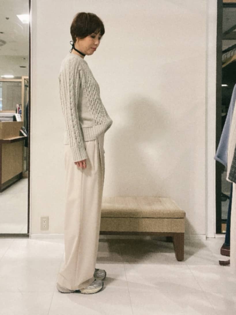 IWAMOさんの「UNTITLED｜【洗える】スポンディッシュ ケーブル柄ニット」を使ったコーディネート