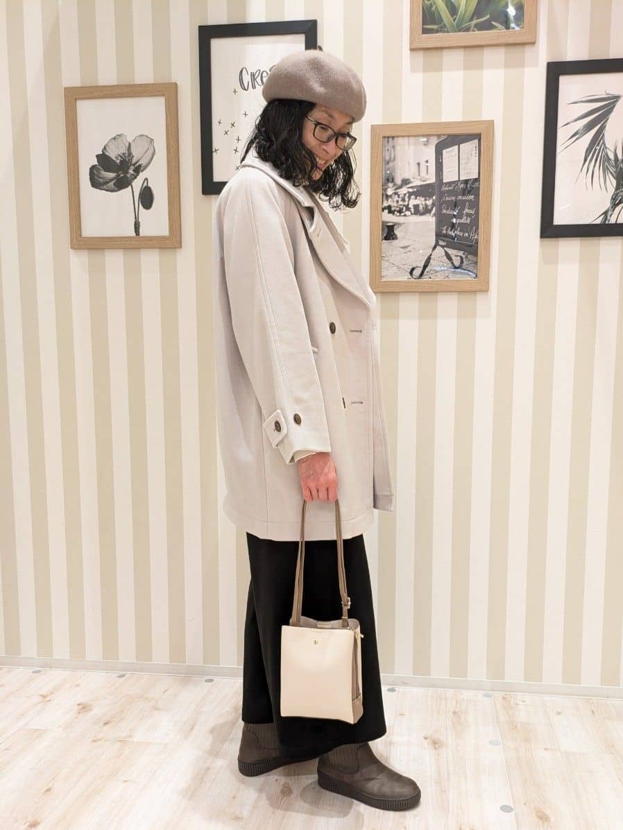 Mikiさんの「SHOO･LA･RUE｜【2WAY】こなれきれい ウール調コクーンコート」を使ったコーディネート