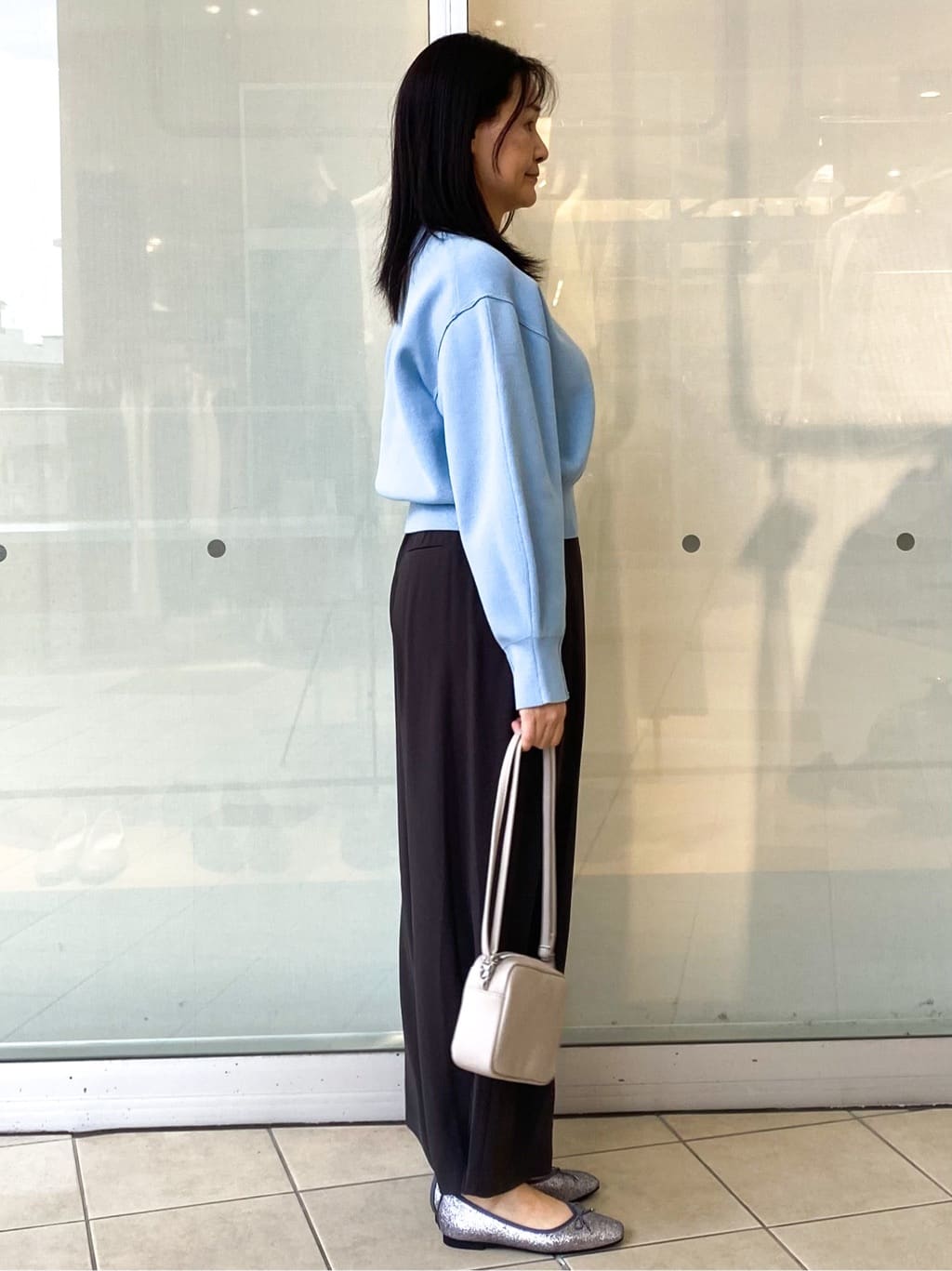 Jeanさんの「OPAQUE.CLIP｜スウェットライクショートニット【洗濯機OK】」を使ったコーディネート