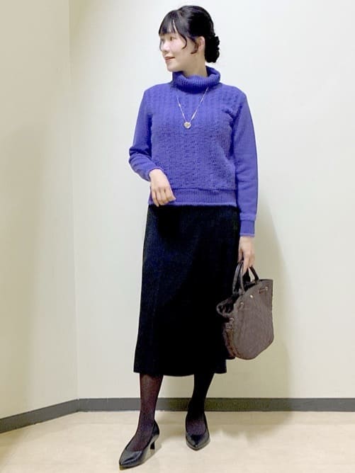  beni_gingerさんの「Reflect｜【ほんのりラメ感◎】ふわふわフェザーヤーンハイネックニット」を使ったコーディネート