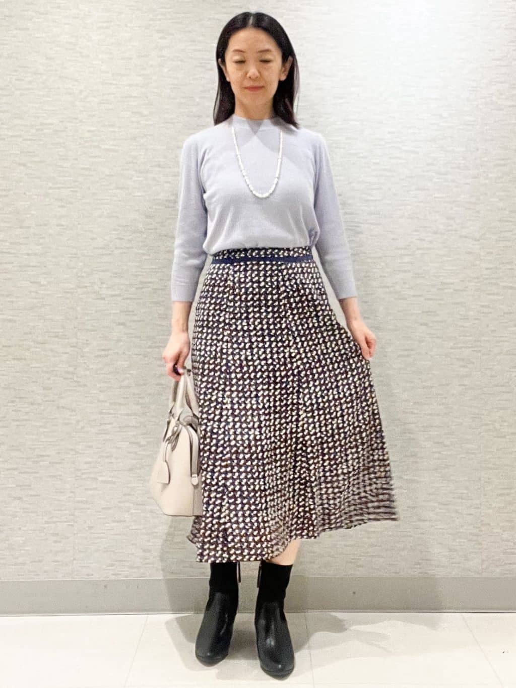 marikoさんの「Reflect｜【選べる5色／アンサンブル可】プチハイネックリブニット」を使ったコーディネート