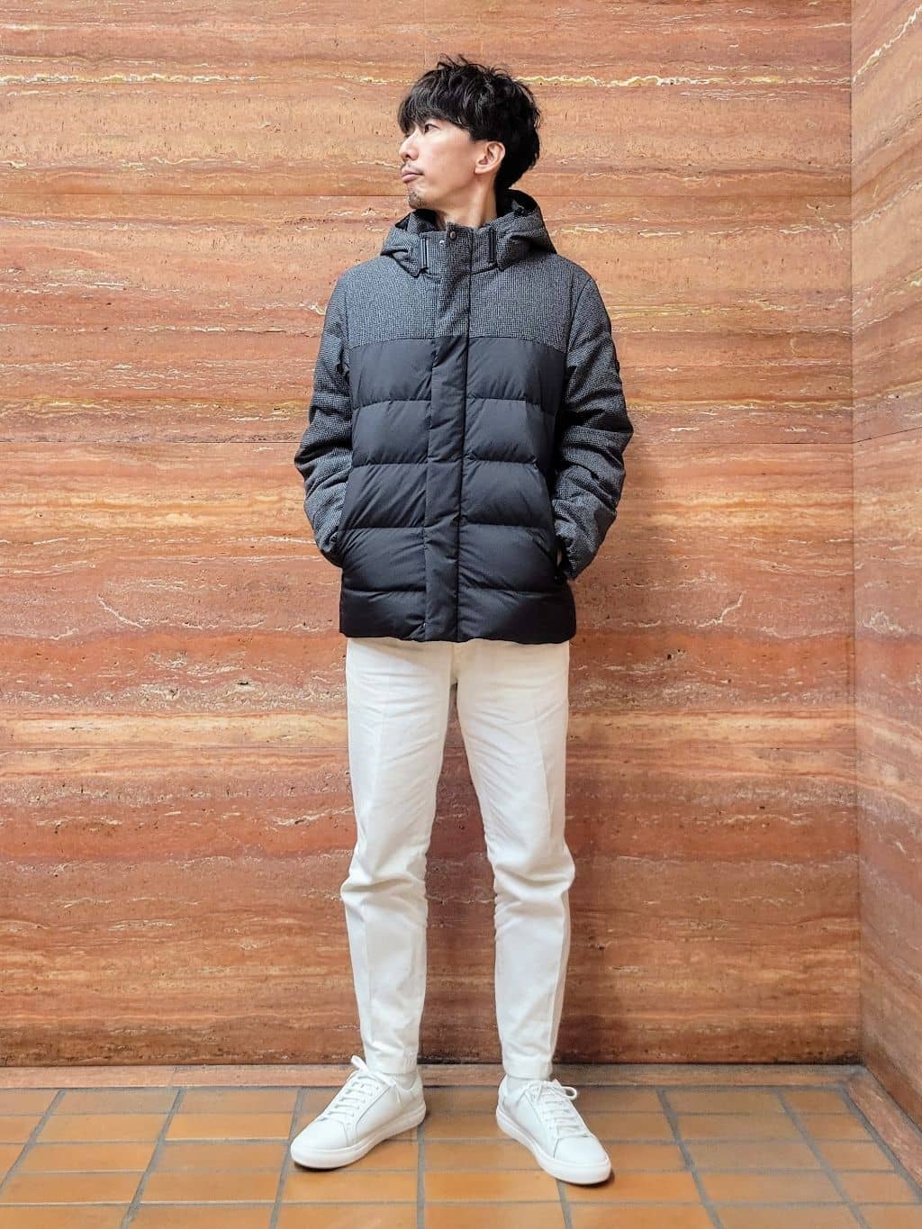 piroyaさんの「TAKEO KIKUCHI｜カラーコンビ ダウンブルゾン」を使ったコーディネート