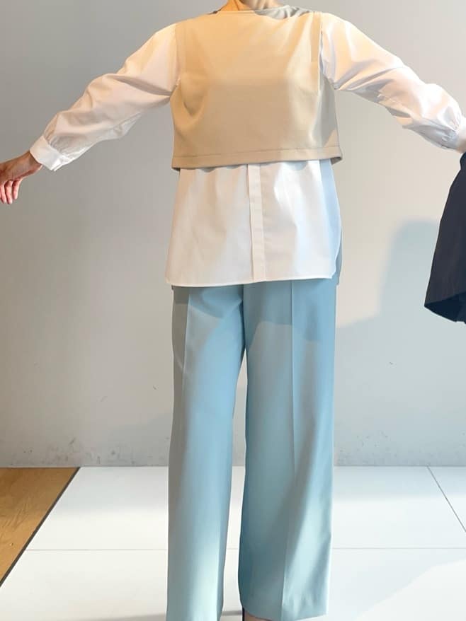 murayamaさんの「INDIVI｜【新作褒められパンツ】快温ワイドパンツ」を使ったコーディネート