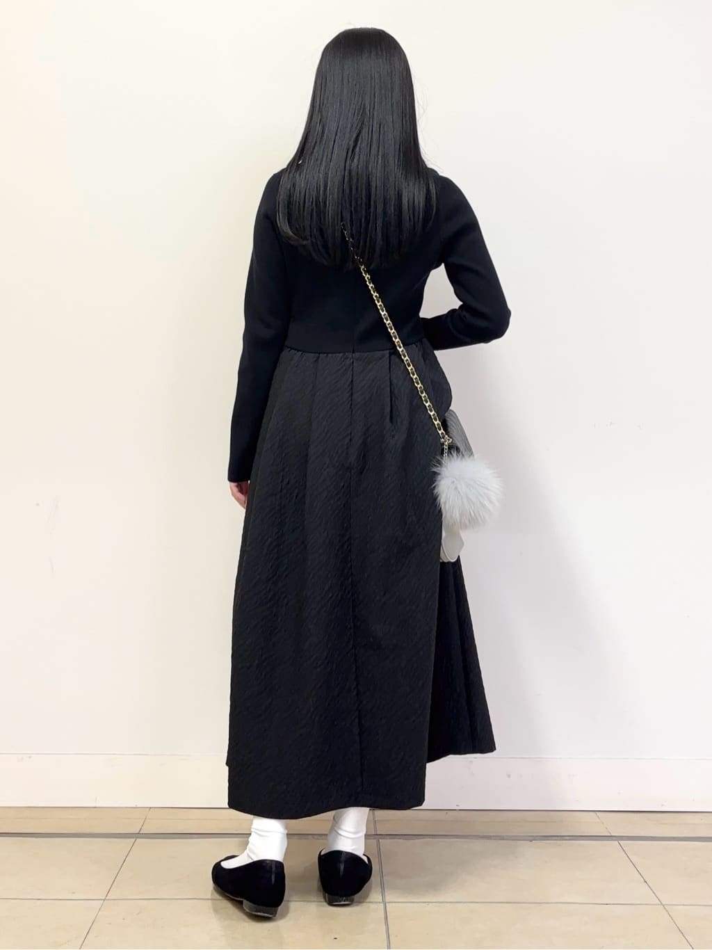あやかさんの「UNTITLED｜【大人フェミニン/トレンド】ニット&times;ジャカード ドッキングワンピース」を使ったコーディネート