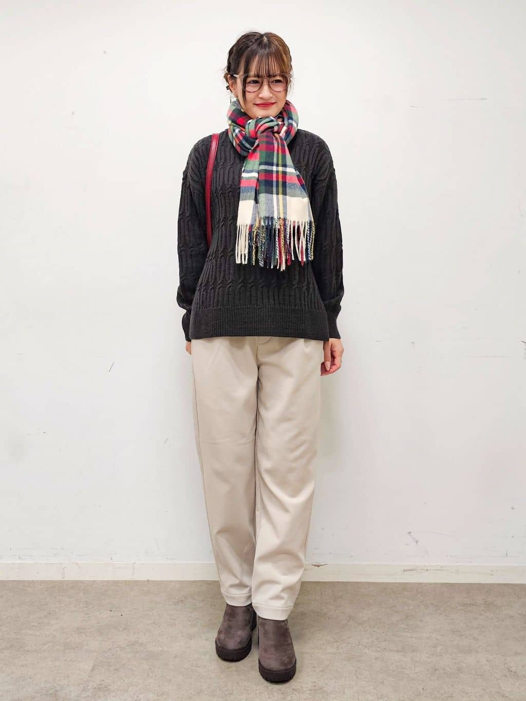 ゆゆさんの「SHOO･LA･RUE｜柄アソートチェックストール」を使ったコーディネート