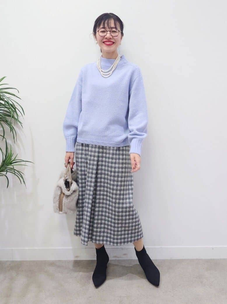 MUTSUKOさんの「UNTITLED｜【洗える】スポンディッシュ ボトルネックニット」を使ったコーディネート
