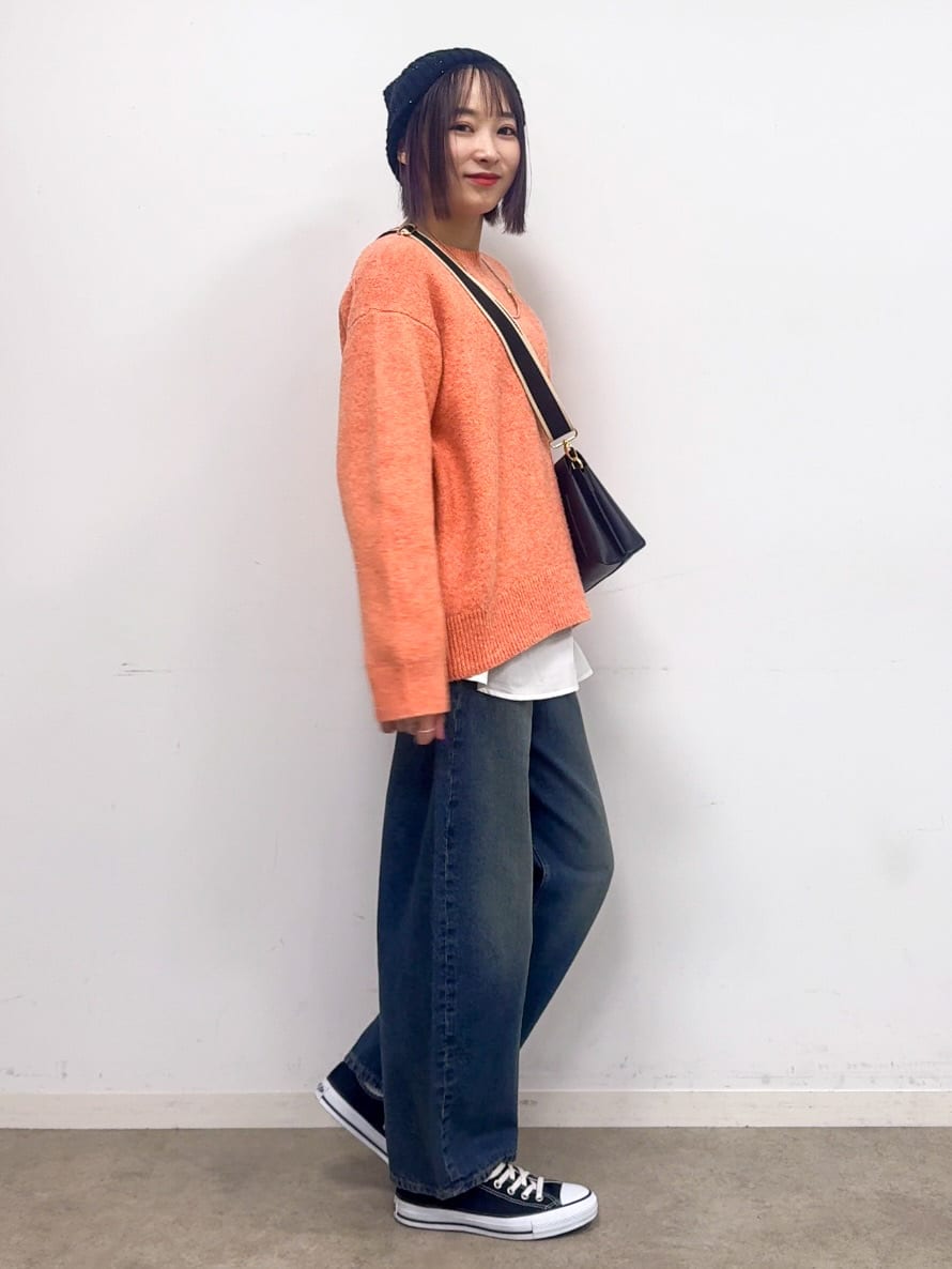𝐜𝐡𝐢𝐤𝐚さんの「SHOO･LA･RUE｜【2点セット/洗濯機可/S-LL】着回しがきく もちもちハイネックニット+裾シャツインナー」を使ったコーディネート