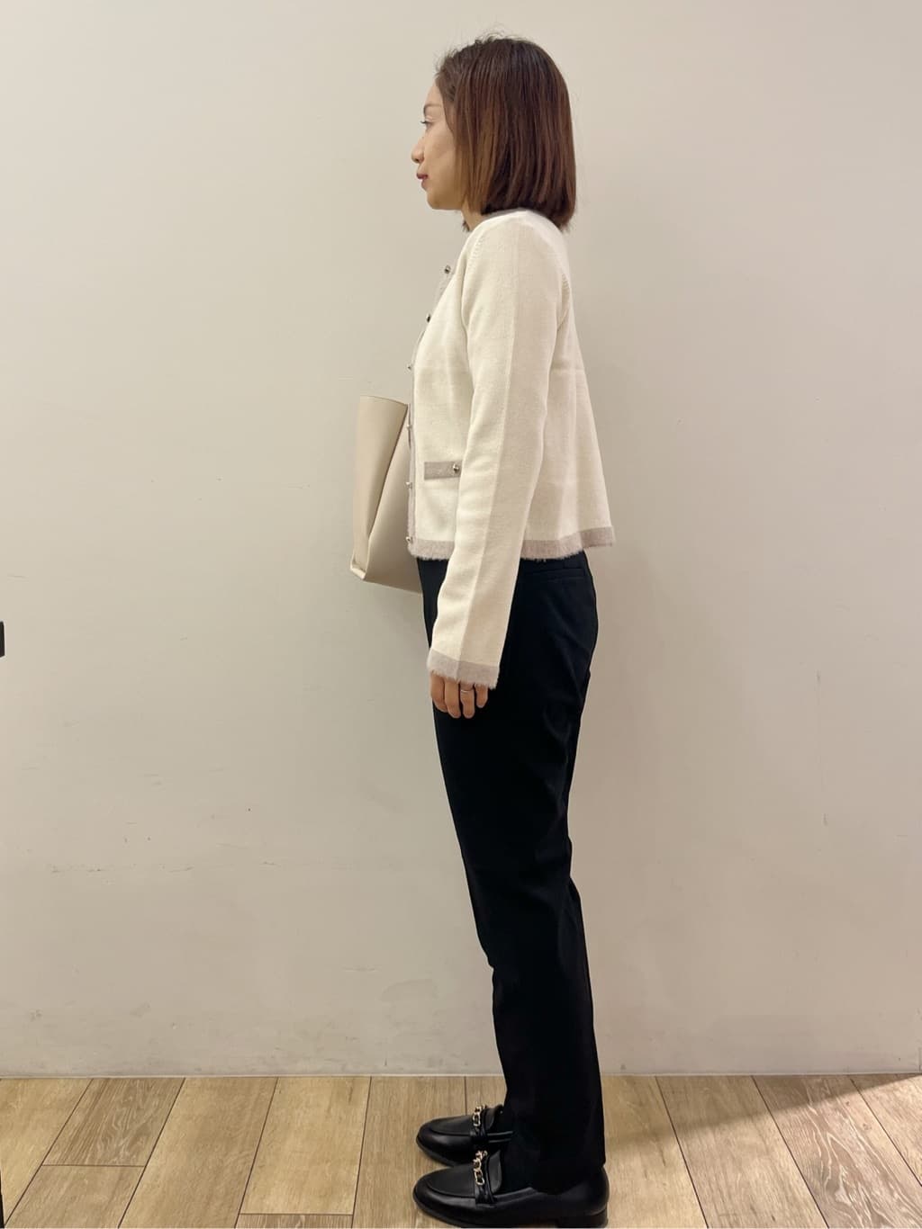 kcさんの「OPAQUE.CLIP｜ウォームストレッチテーパードパンツ【洗濯機OK／防シワ／吸湿発熱】《XS～3L》」を使ったコーディネート