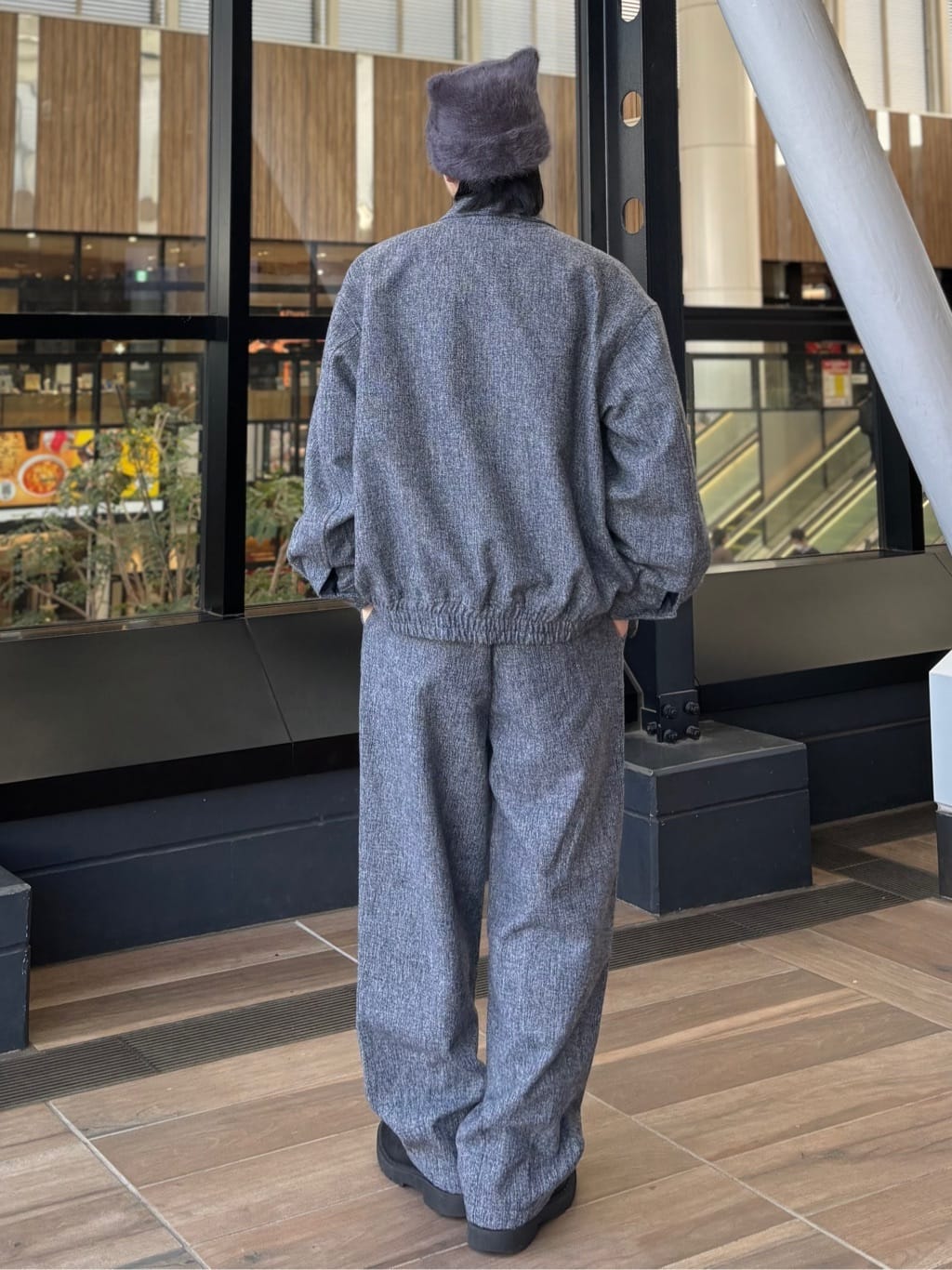 うらしーさんの「THE SHOP TK｜ツイードフライトビッグブルゾン 【洗濯機OK／セットアップ可】」を使ったコーディネート