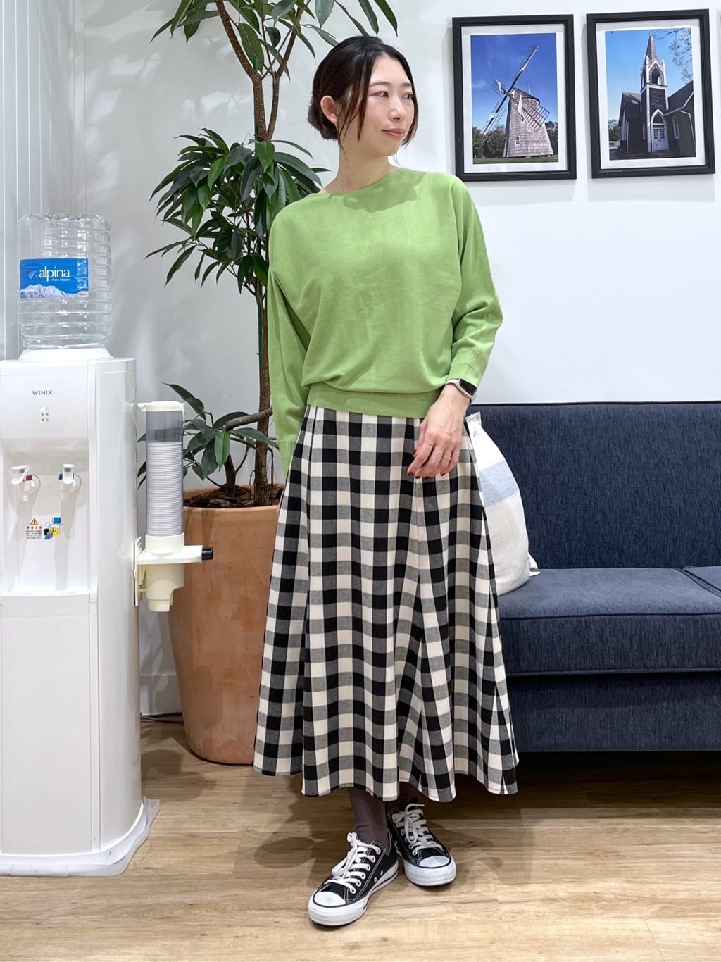 canaさんの「Dessin｜【洗える】ウールブレンド後ろボタンニット」を使ったコーディネート