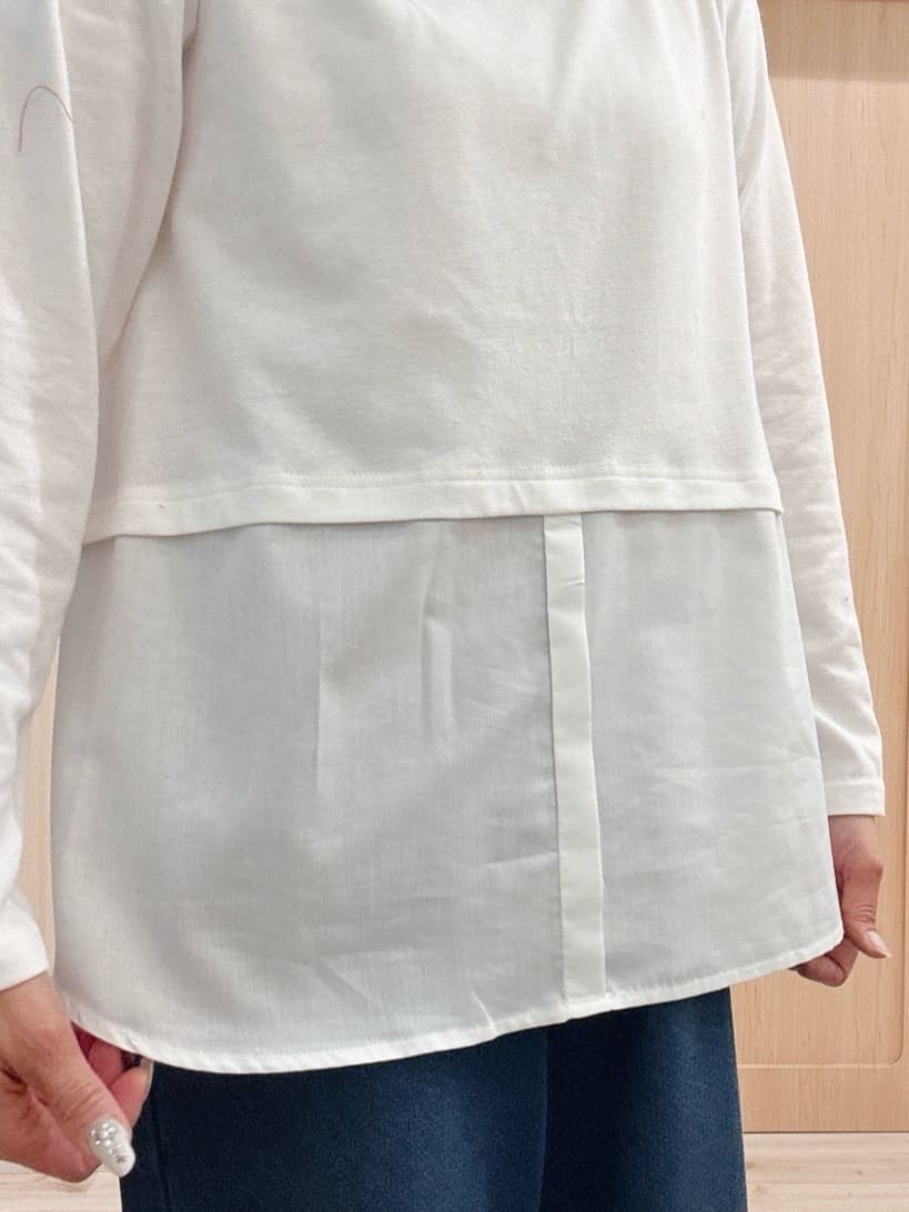 モカさんの「SHOO･LA･RUE｜【あったか/S-LL】シンプルだから使いやすい ガゼット付き 裏起毛スウェット」を使ったコーディネート