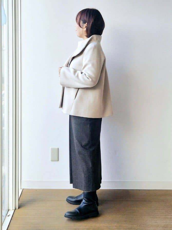 やじまさんの「UNTITLED｜【着回しが効く／オンオフアウター】ウールショートコート」を使ったコーディネート