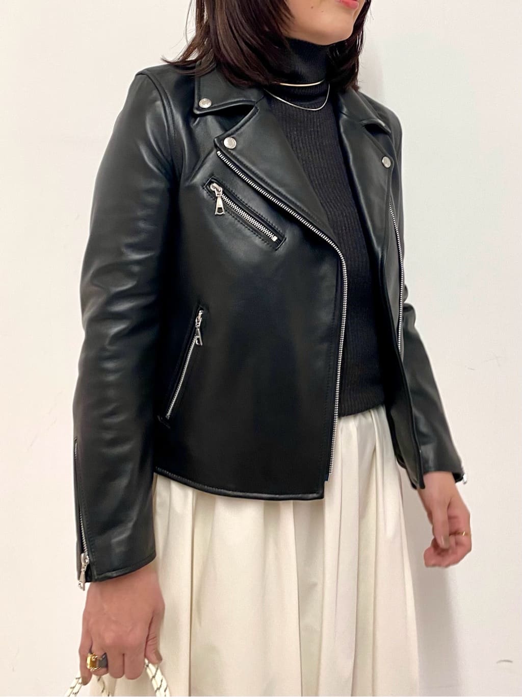 Sawaguchiさんの「DRESSTERIOR｜【本革】レザーダブルライダース」を使ったコーディネート