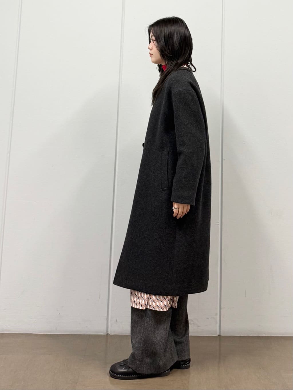 mizukiさんの「INDIVI｜【軽量／ウール混】ライトフォルム ロングコート」を使ったコーディネート