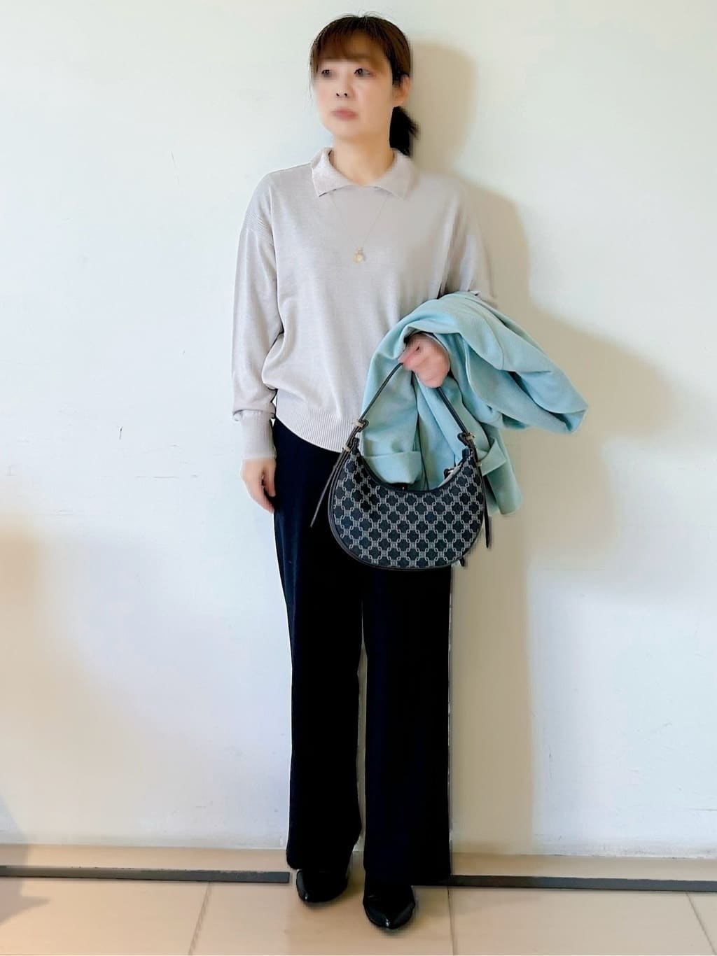 ひーさんの「Reflect｜【SS-4Lサイズ／衿が顔に当たらない◎】スタンドネックミドルコート」を使ったコーディネート