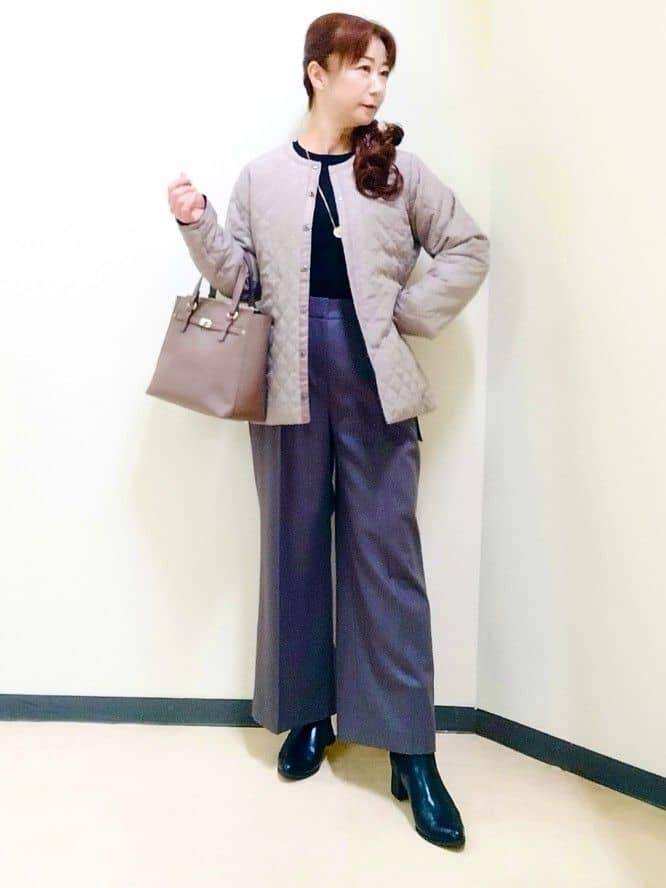 花さんの「Reflect｜【リバーシブルで着られる◎】ダイヤ柄キルトジャケット」を使ったコーディネート