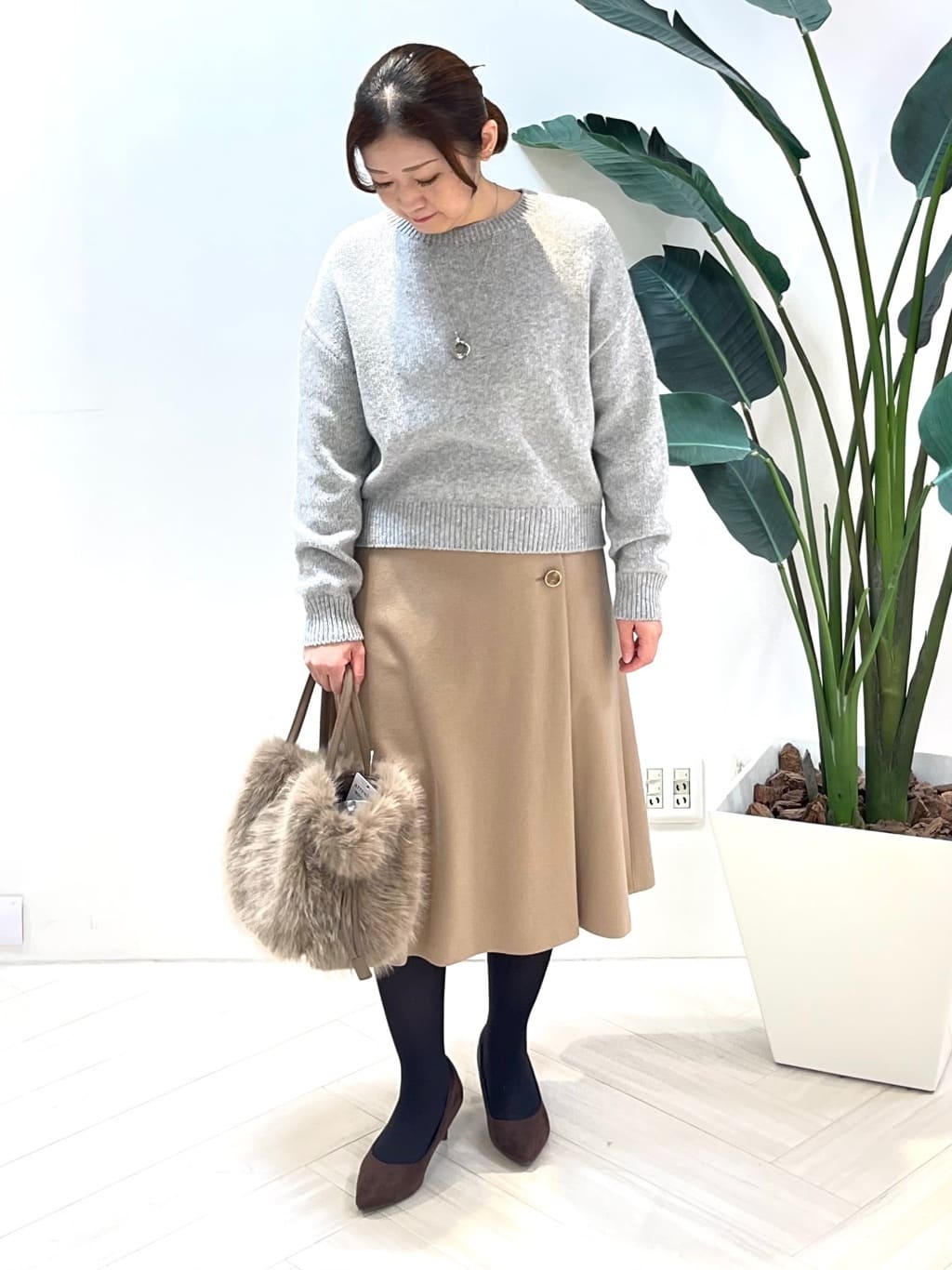 Tomoさんの「UNTITLED｜【セットアップ可/ゆったり】ウール混ラメニット」を使ったコーディネート