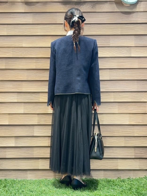 himiさんの「SHOO･LA･RUE｜【S-3L】オンとオフで印象が変わる ライトツイードジャケット」を使ったコーディネート