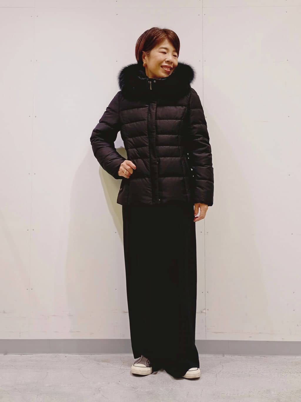 Kさんの「INDIVI｜【名品／撥水／抗菌防臭】ショート丈リサイクルダウンコート」を使ったコーディネート