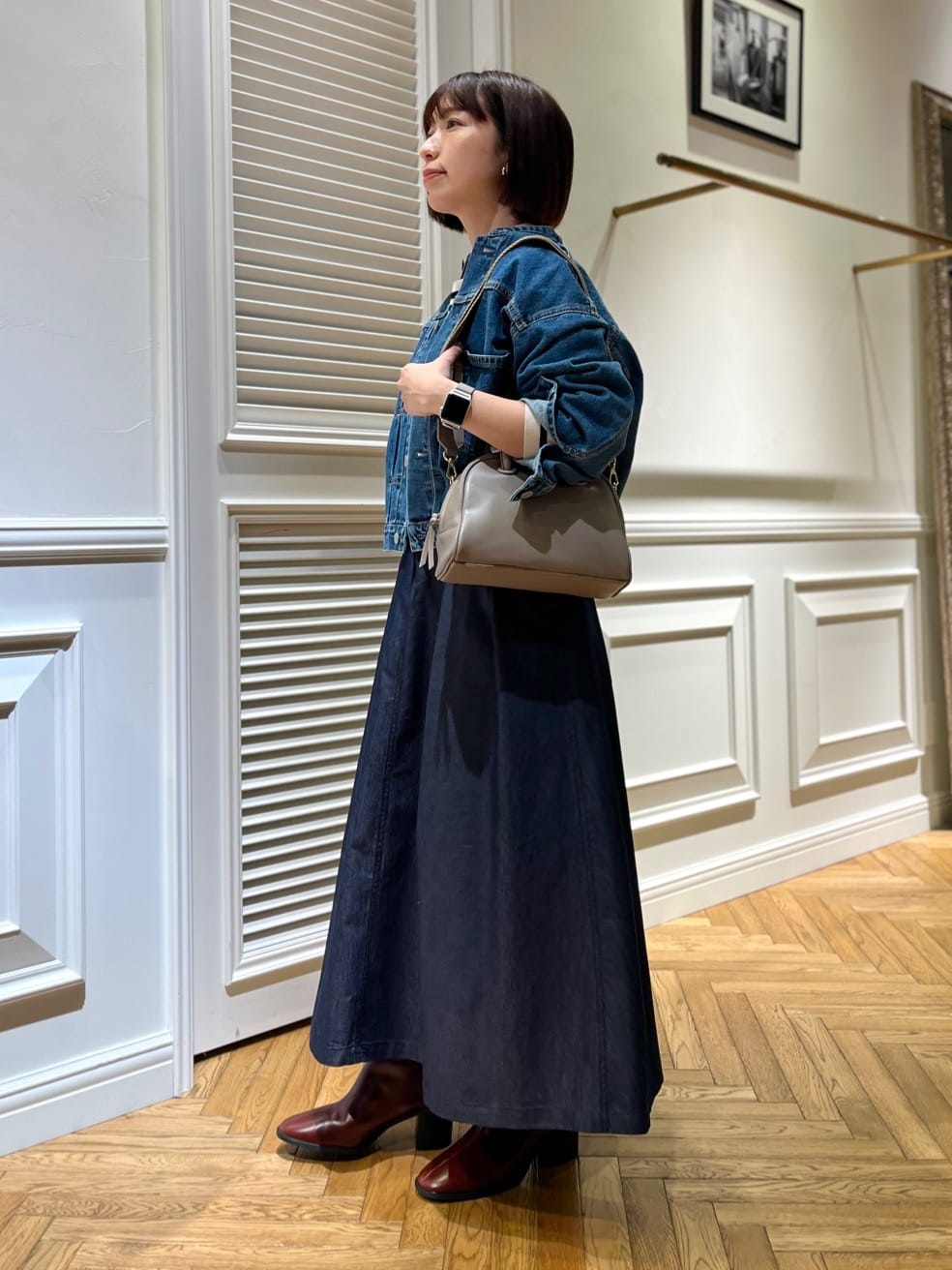 つじ まこさんの「DRESSTERIOR｜◆ストレッチフルニードルボーダーニット」を使ったコーディネート