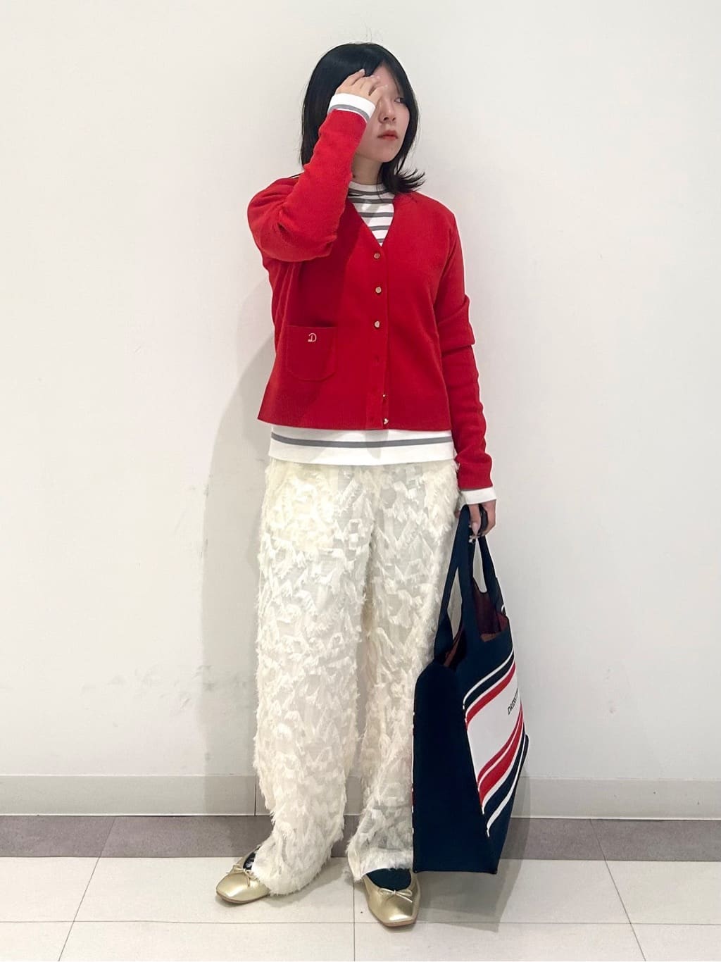 とりみさんの「DRESSTERIOR｜◆ソフトレザーバレエシューズ」を使ったコーディネート