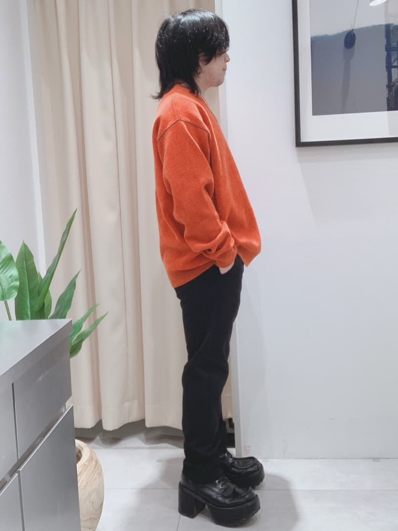 坂。さんの「THE SHOP TK｜【包み込まれるような柔らかさ】配色モールニット 洗濯機OK」を使ったコーディネート