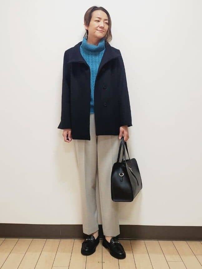 yuuさんの「Reflect｜【SS-4Lサイズ／衿が顔に当たらない◎】スタンドネックミドルコート」を使ったコーディネート