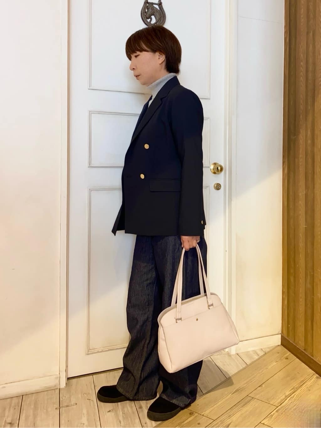 WAさんの「SHOO･LA･RUE｜【セットアップ可/S-LL/洗濯機可】マニッシュに決まる ダブルブレストジャケット」を使ったコーディネート