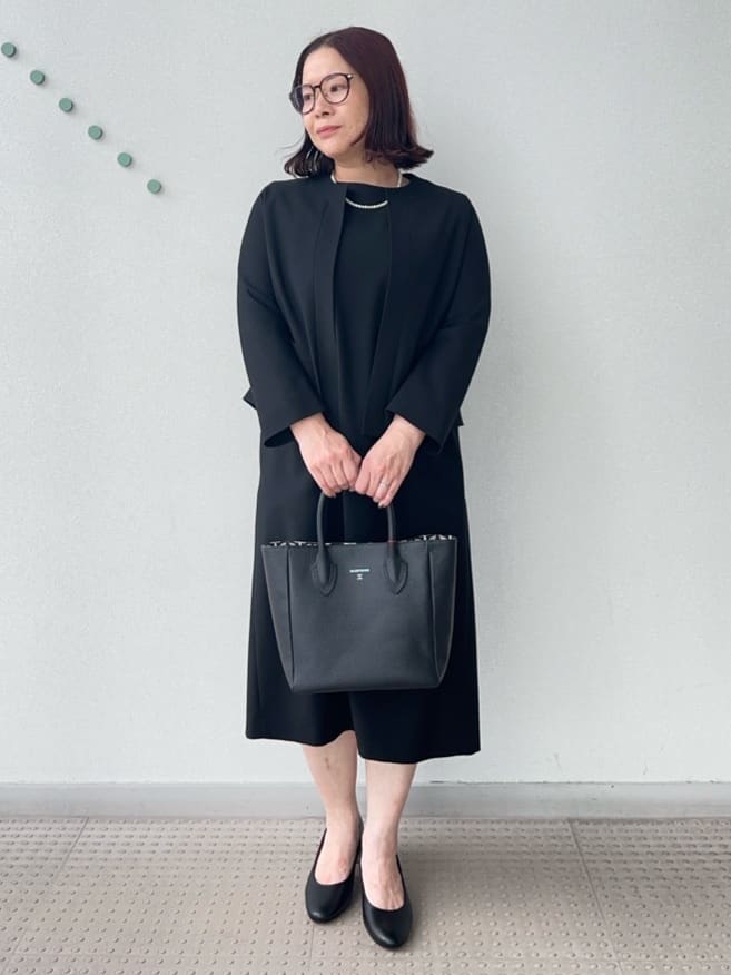 Asamiさんの「DRESSTERIOR｜【セットアップ可】ブラックフォーマルワンピース」を使ったコーディネート