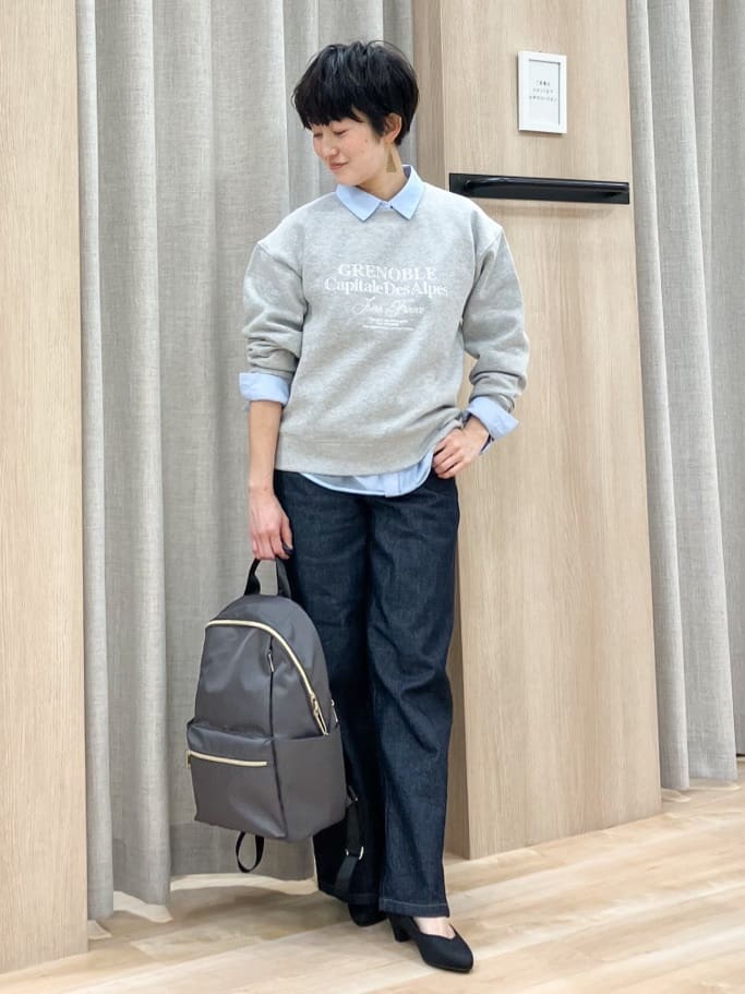 Keiさんの「grove｜プレッピーロゴ裏起毛スウェット」を使ったコーディネート