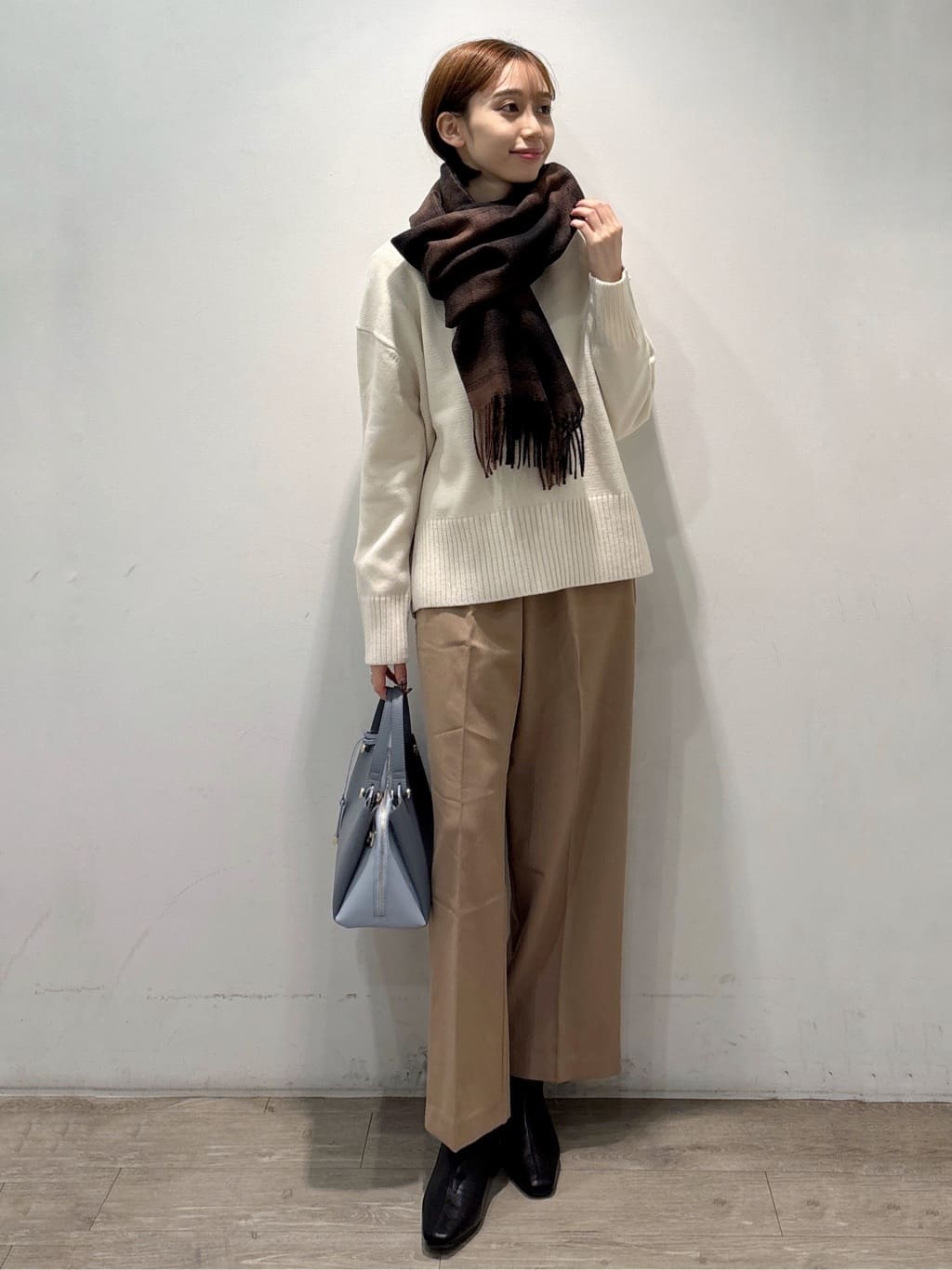 ぶまりんさんの「OPAQUE.CLIP｜ウォームタッチ イージーワイドパンツ【洗濯機洗OK／ストレッチ】≪SS～LL≫」を使ったコーディネート