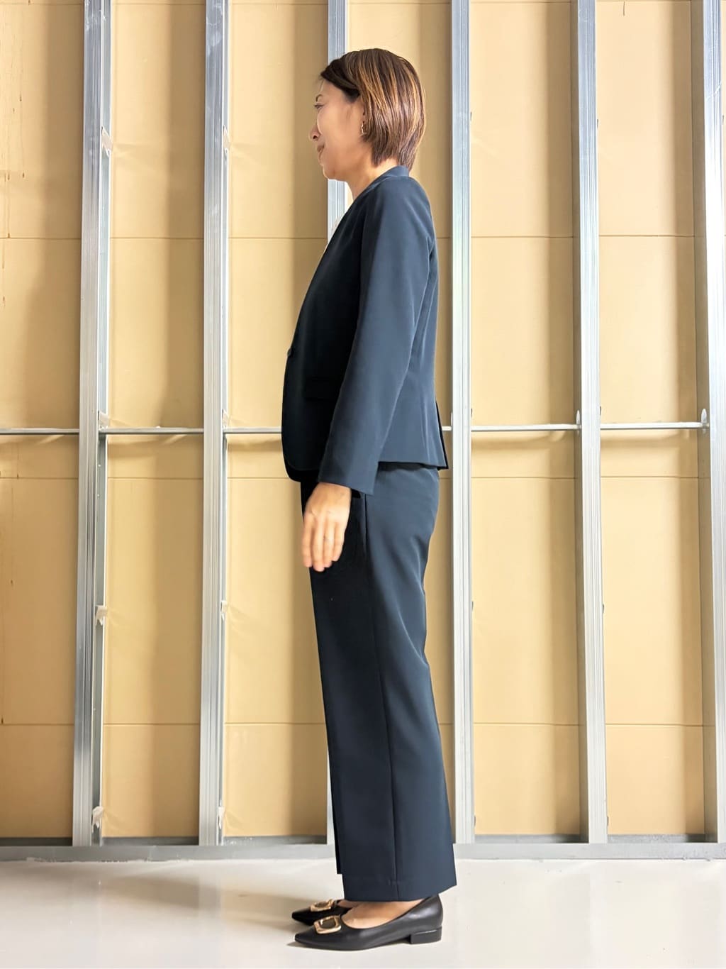 tomomiさんの「THE SHOP TK｜クラシカルな装い ウールライクスタンドカラーコート」を使ったコーディネート