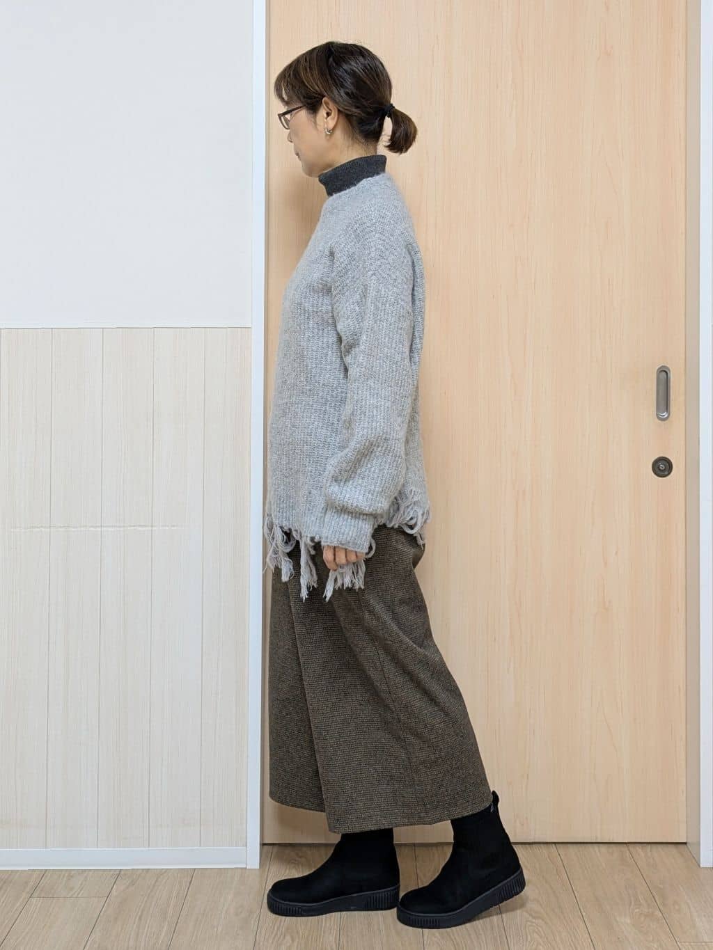 YuAさんの「SHOO･LA･RUE｜【高レビュー】ウエストゴムで穿きやすい　ガウチョパンツ」を使ったコーディネート