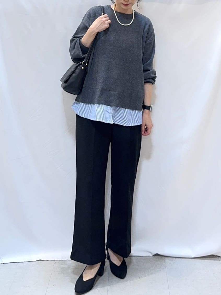 𝐇𝐢𝐫𝐨𝐦𝐢さんの「SHOO･LA･RUE｜【洗濯機可/S-LL/高レビュー】上品シルエットで美しい イージーワイドパンツ」を使ったコーディネート