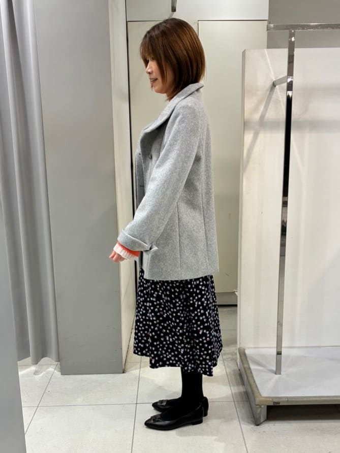 たみちゃんさんの「Reflect｜【SS-4Lサイズ／衿が顔に当たらない◎】スタンドネックミドルコート」を使ったコーディネート