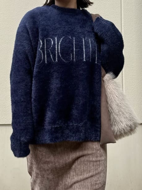 chさんの「THE SHOP TK｜ベルベットフェザー ロゴニットプルオーバー」を使ったコーディネート