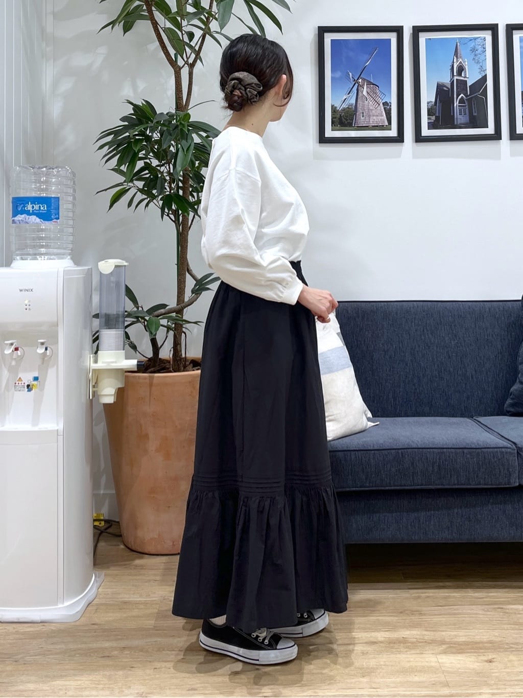 canaさんの「Dessin｜【360度可愛い・洗える】バックヘンリーカットソー」を使ったコーディネート
