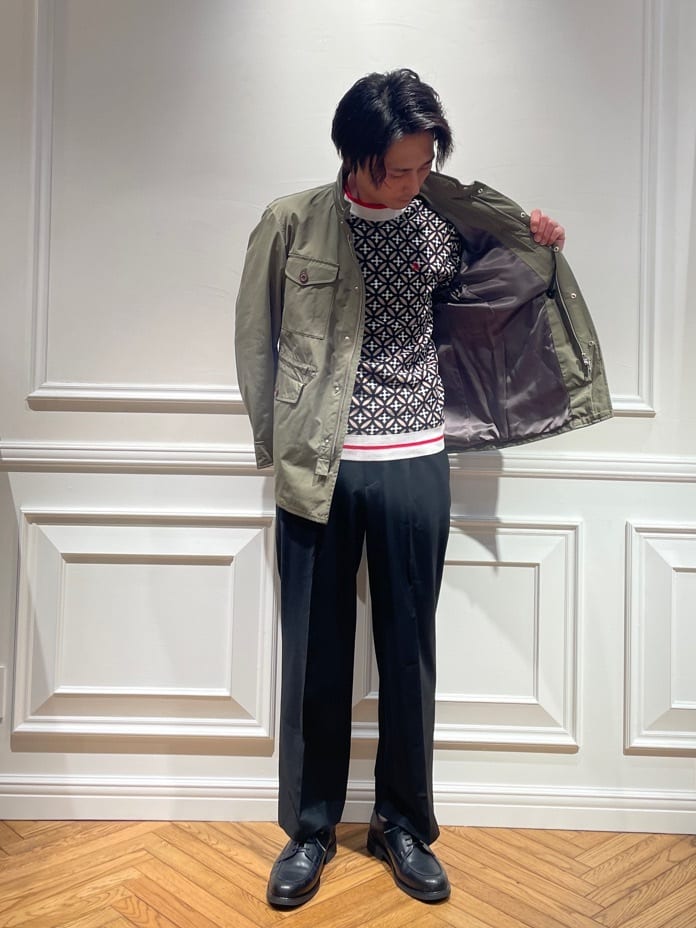橋本さんの「DRESSTERIOR｜◆オーバーラップサークルジャカードニット」を使ったコーディネート